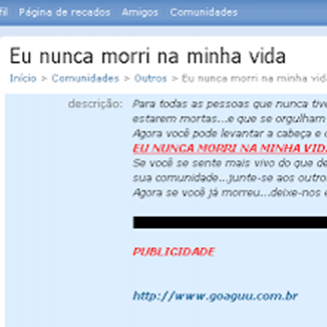 Eu Nunca Morri na Minha Vida